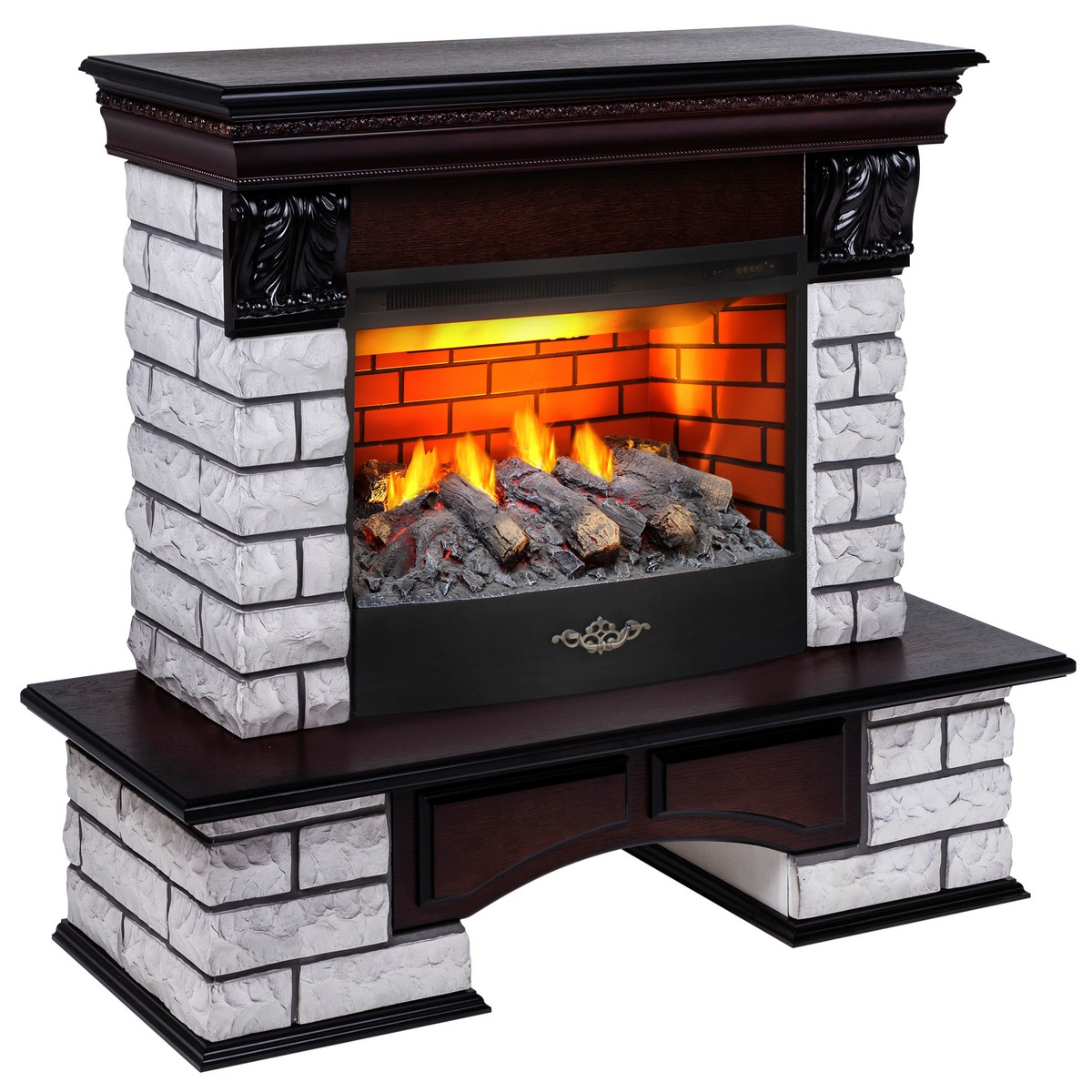 Электрокамин RealFlame Country Lux Rock AO античный дуб с очагом 3D Firestar 25,5