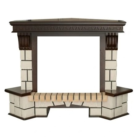 Портал каминный из МДФ RealFlame Stone 26 AO античный дуб Corner, угловой
