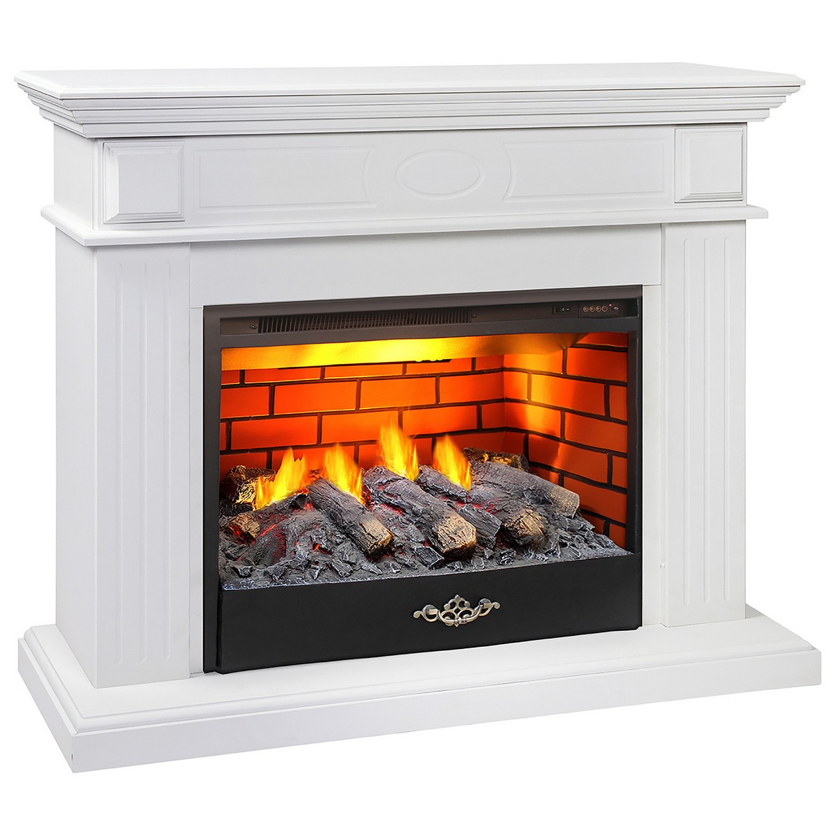 Электрокамин RealFlame Leda 24/25,5 WT белый матовый с очагом 3D Firestar 25,5
