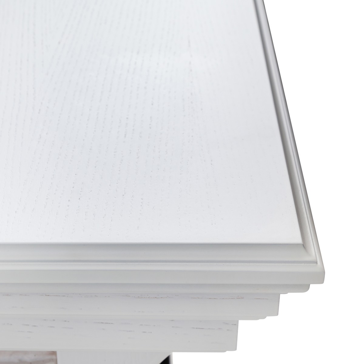 Каминокомплект ATHENA CORNER/АТЛАНТА УГЛ. GR Белый дуб с очагом Электроочаг MAJESTIC LUX/МАДЖЕСТИК
