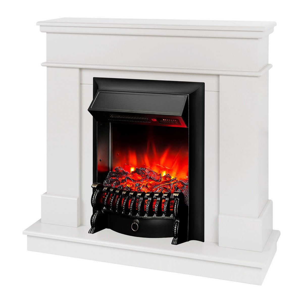 Электрокамин RealFlame Selena STD WT молочный с очагом Fobos Lux Black RC