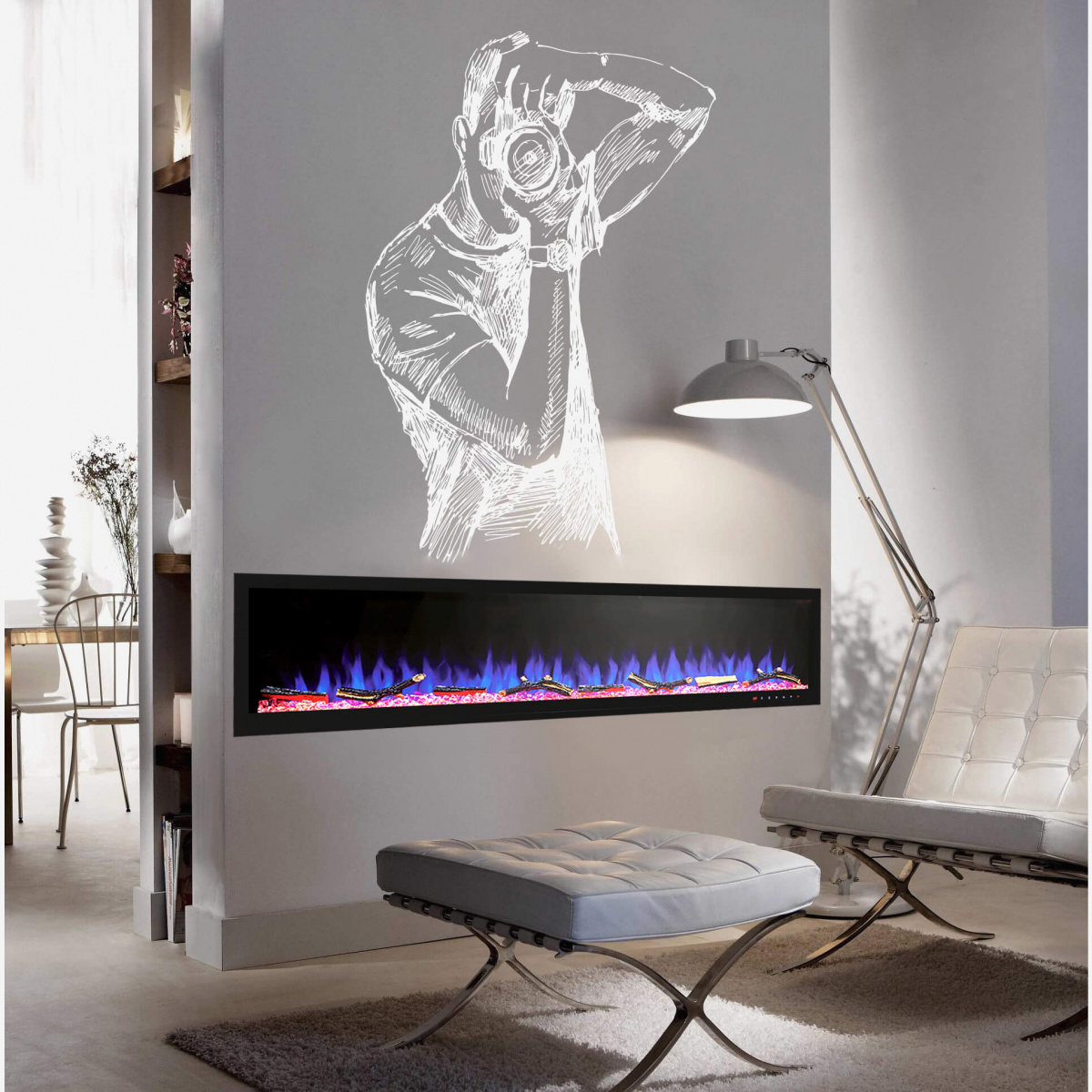 Электроочаг RealFlame Diamond 72, с муляжом дров и кристаллами