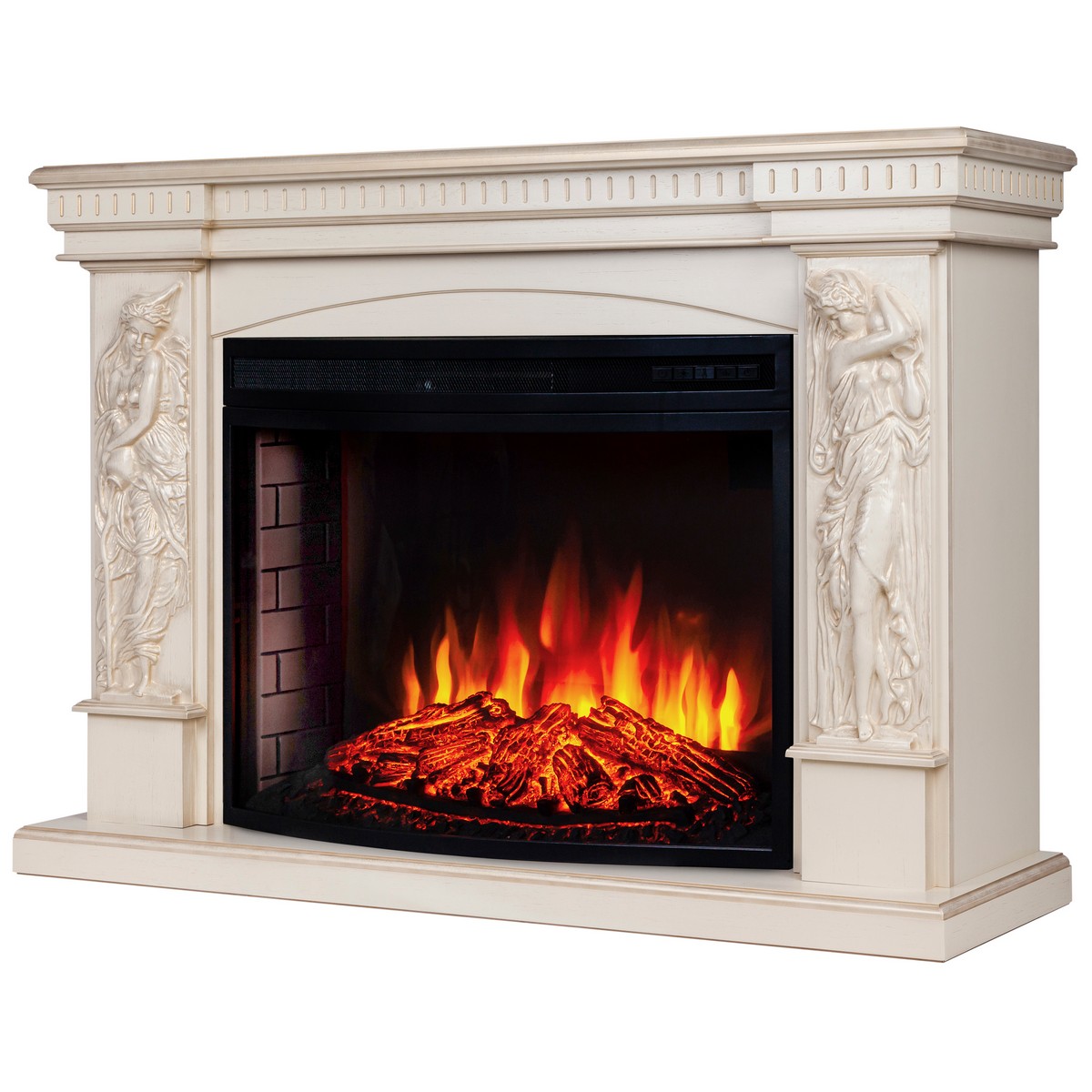 Электрокамин RealFlame Diva 33 WT белый дуб с золотой патиной с очагом Firespace 33 S IR
