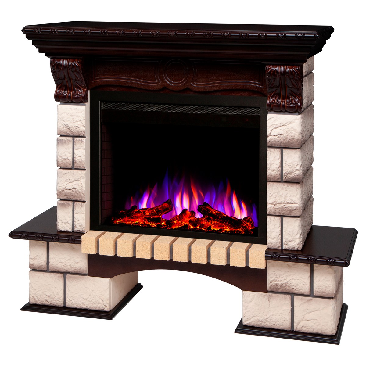 Электрокамин RealFlame Bolero 25,5 NT орех с очагом Saphir 25,5