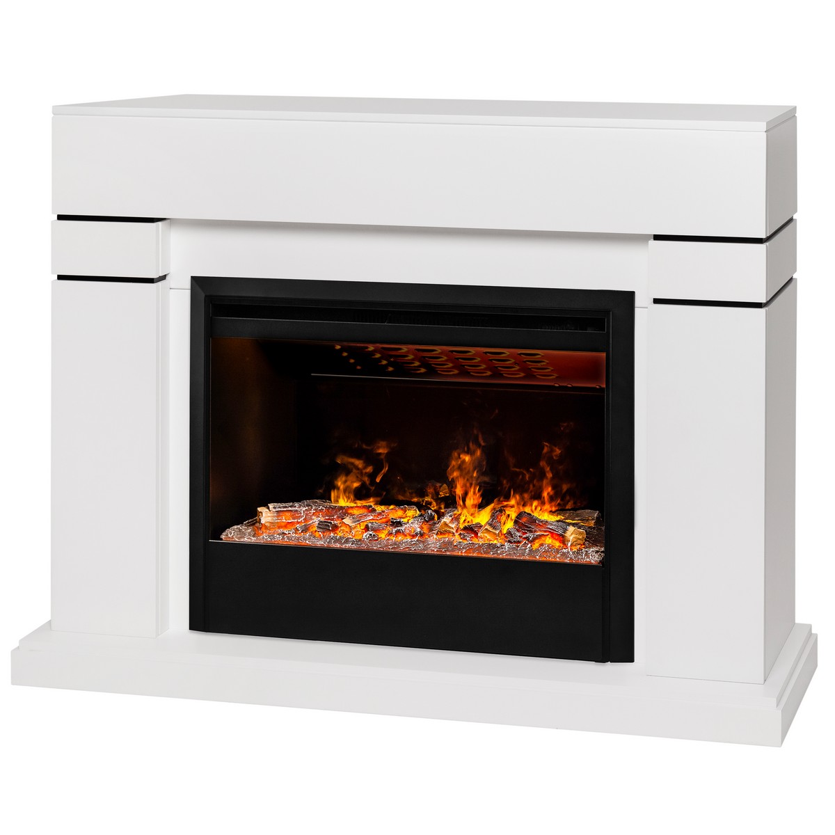 Электрокамин RealFlame Lindelse 26 WT белый с очагом 3D Helios 26 SBG