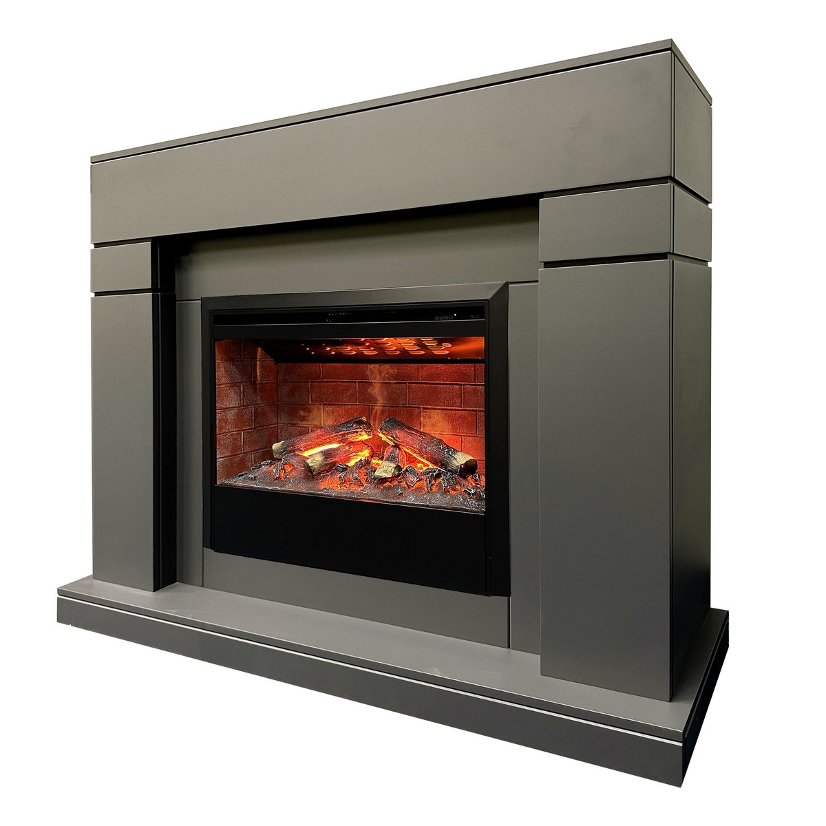 Электрокамин RealFlame Lindelse 26 GR серый, графит c очагом 3D Helios 26