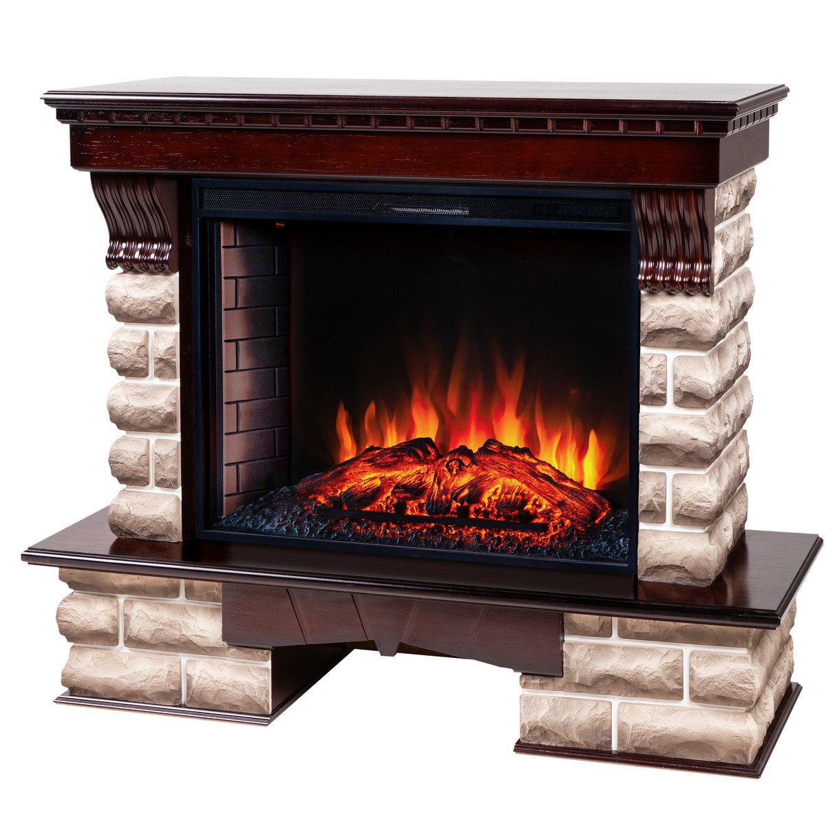 Электрокамин RealFlame Kansas 33/33W AO античный дуб с очагом Epsilon 33
