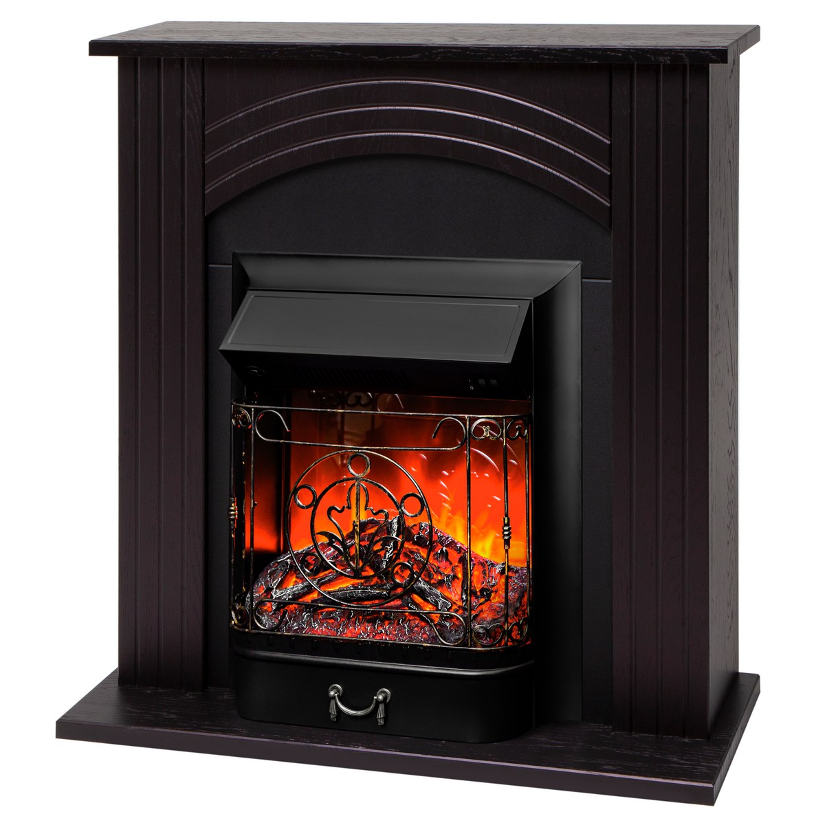 Электрокамин RealFlame Hanna DN орех с очагом Majestic Lux Black