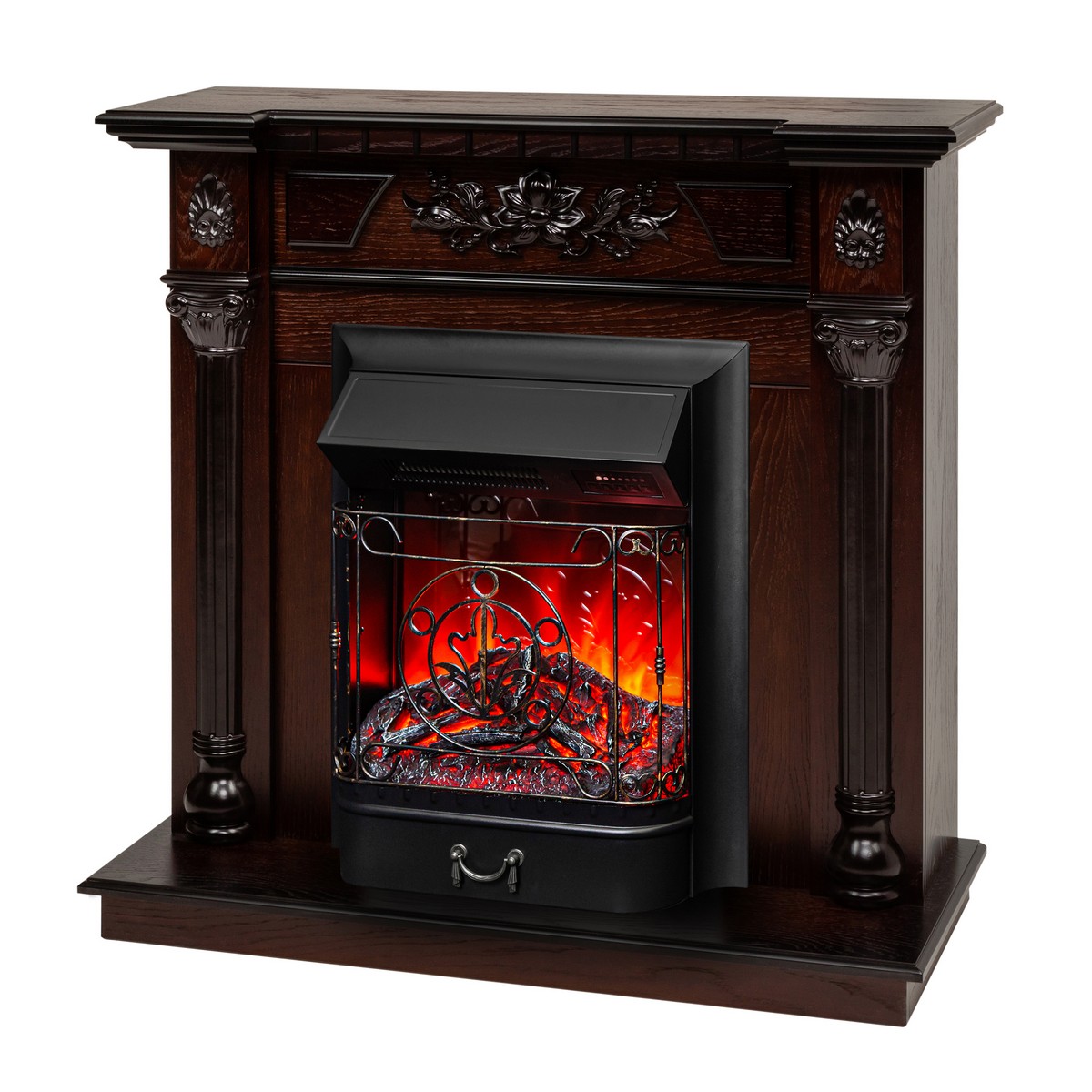 Электрокамин RealFlame Dacota AO античный дуб с очагом Majestic Lux Black RC