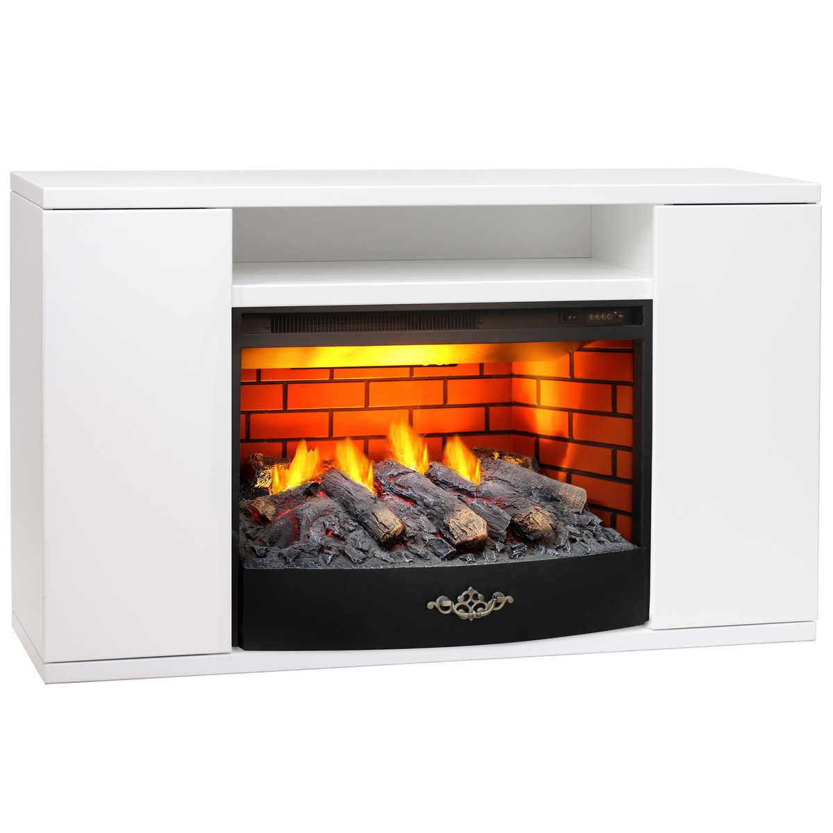 Электрокамин RealFlame Brooklyn 25,5 WT белый с очагом 3D Firestar 25,5