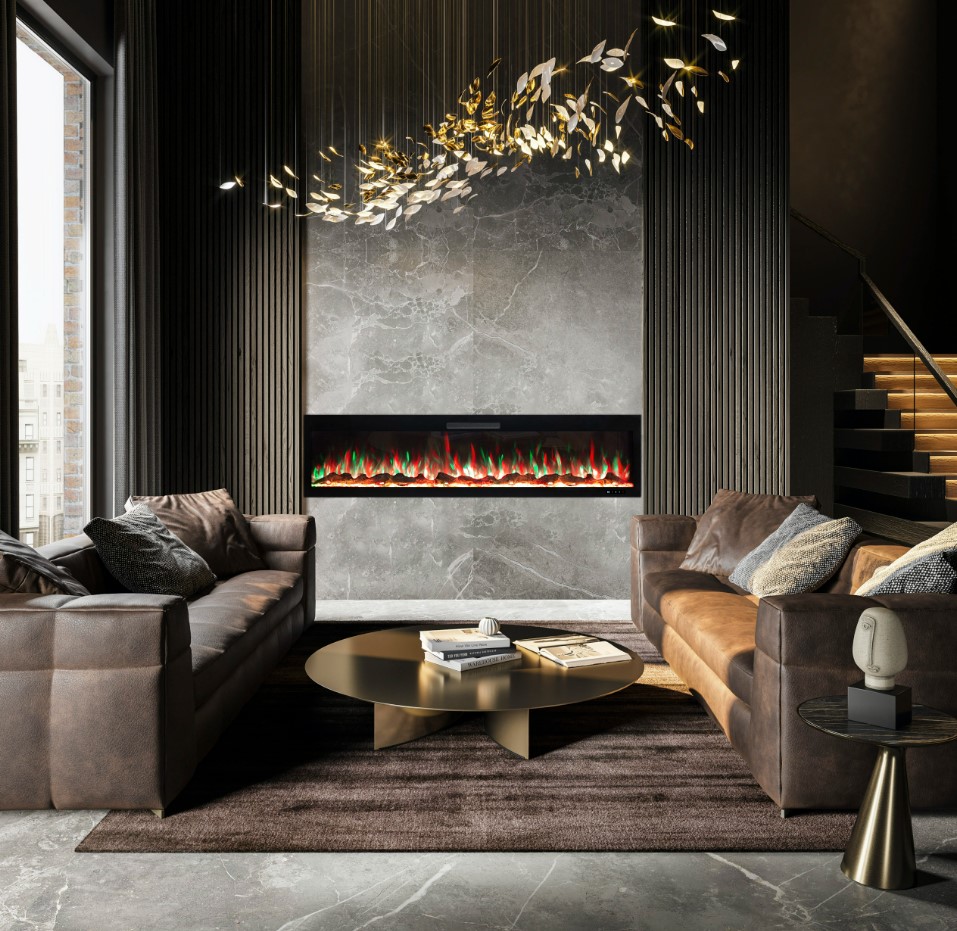 Электроочаг RealFlame Diamond 72, с муляжом дров и кристаллами