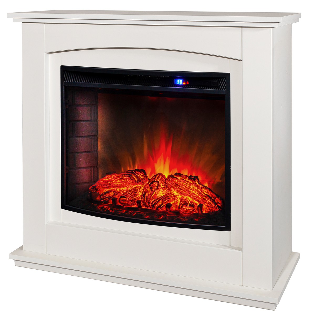 Электрокамин RealFlame Canada 25,5 WT белый с очагом Evrika 25,5 LED